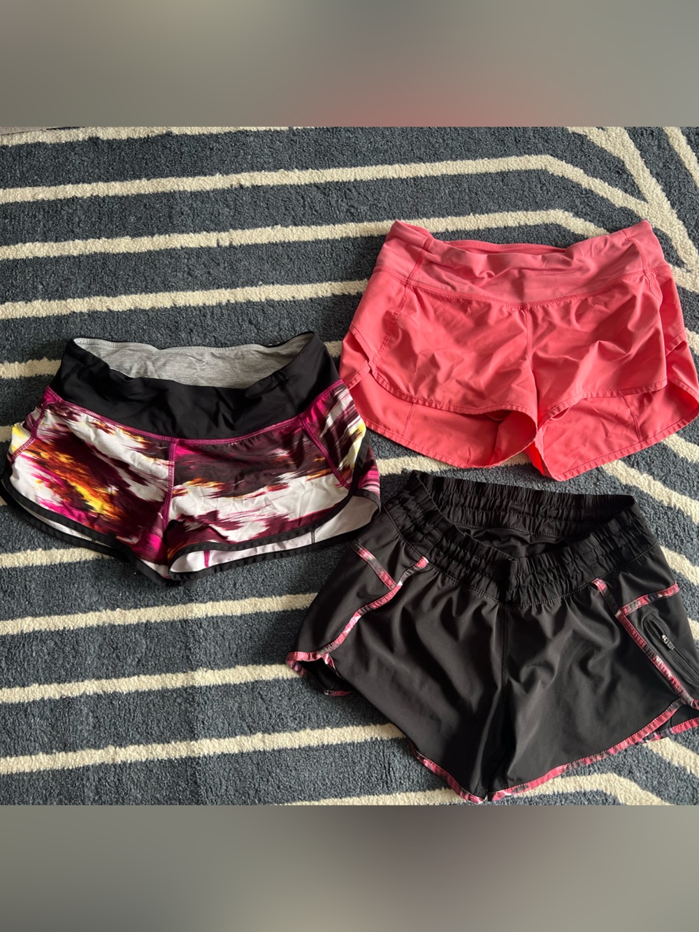 Set of 3 Lululemon running shorts size 4